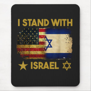 Alfombrilla De Ratón Me mantengo con Israel Bandera de América