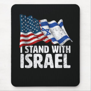 Alfombrilla De Ratón Me mantengo con Israel USA bandera americana
