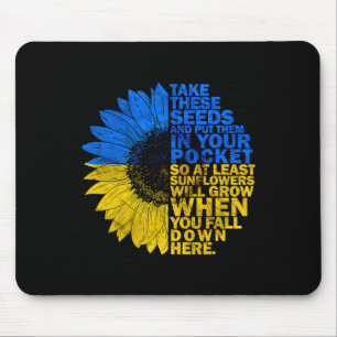 Alfombrilla De Ratón Me mantengo con Ucrania Girasol Bandera de Ucrania