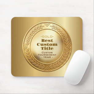 Alfombrilla De Ratón Medalla personalizada 3D realista editable de oro