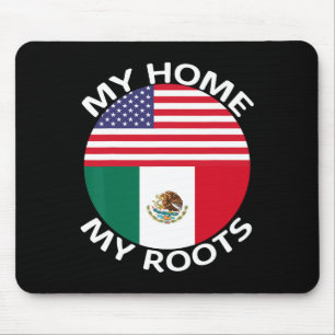 Alfombrilla De Ratón Media Bandera Media Americana Usa México Rota H