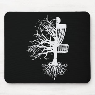 Alfombrilla De Ratón Media Disco Golf Esbozo Árbol Divertido Frisbee Fr