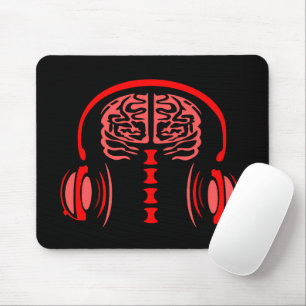 Alfombrilla De Ratón Médica Brain Tejido Escuchando música