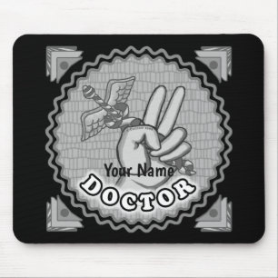 Alfombrilla De Ratón Médica Caduceus Peace Mouse Pad