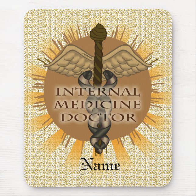 Alfombrilla De Ratón Médica de Medicina Interna Caduceus (Frente)
