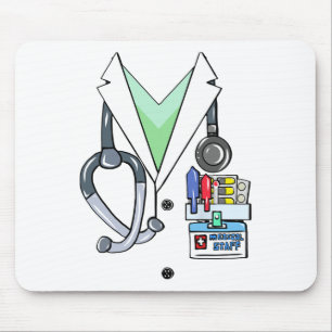Alfombrilla De Ratón Médica divertida White Lab Costume de Médica de Ha