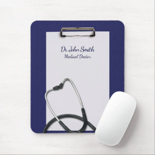 Alfombrilla De Ratón Medical Blue Clipboard with Stethoscope