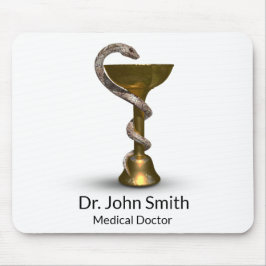 Alfombrilla De Ratón Medical Bronze Snake Bowl Hygieia White Caduceus