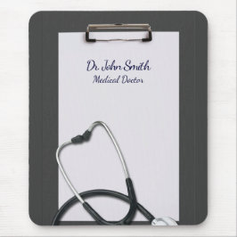 Alfombrilla De Ratón Medical Gray Clipboard with Stethoscope