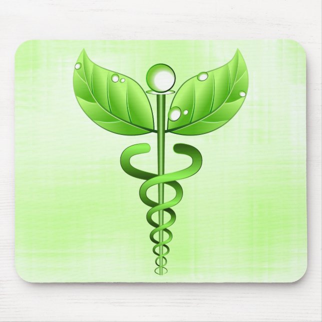 Alfombrilla De Ratón Medicina alternativa Caducus verde claro (Frente)