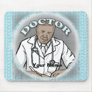 Alfombrilla De Ratón Médico masculino negro retro