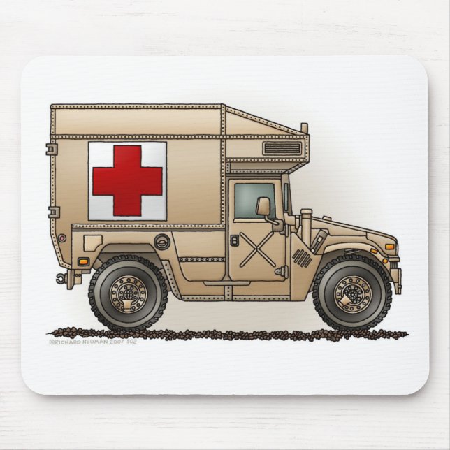 Alfombrilla De Ratón Médico militar de Hummer de la ambulancia (Frente)