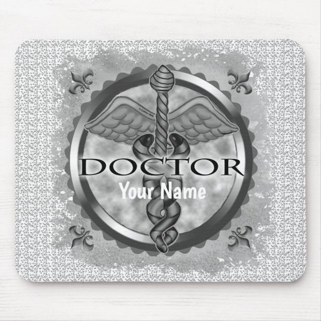 Alfombrilla De Ratón Médico plateado (Frente)