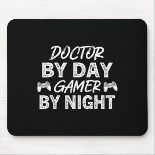 Alfombrilla De Ratón Médico Por Día Jugador Por Noche Amante De Videoju