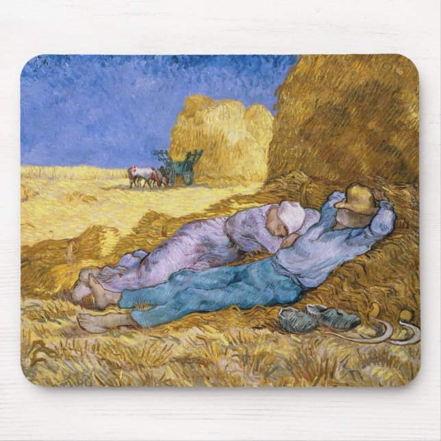 Alfombrilla De Ratón Mediodía de Vincent van Gogh el |, la siesta, (Frente)
