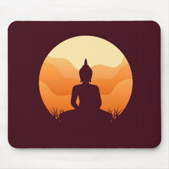 Alfombrilla De Ratón Meditación de Buda Sunset Mousepad (Frente)
