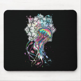 Alfombrilla De Ratón Medusa de Acuarela Chakra Animal Marino Yoga Boho