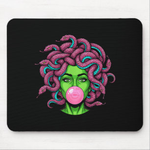 Alfombrilla De Ratón Medusa Soplando Chicle P Arte Mitología Diseño 
