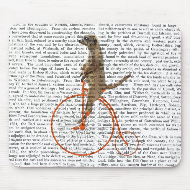 Alfombrilla De Ratón Meerkat sobre la Naranja Penny Farthing (Frente)