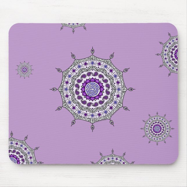 Alfombrilla De Ratón Mehndi Fantasy Silver Mousepad (Frente)