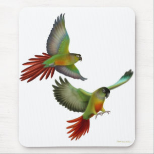 Alfombrilla De Ratón Mejilla verde Conures Mousepad