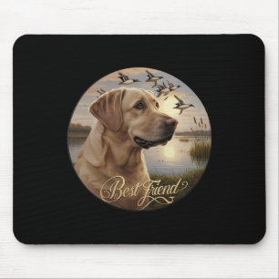 Alfombrilla De Ratón Mejor Amigo Cazando Perro Labrador Amarillo Con Pa