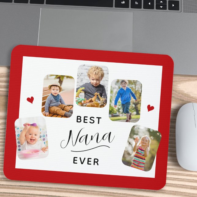 Alfombrilla De Ratón Mejor caligrafía de Nana Ever 5 Fotografía Roja (Subido por el creador)