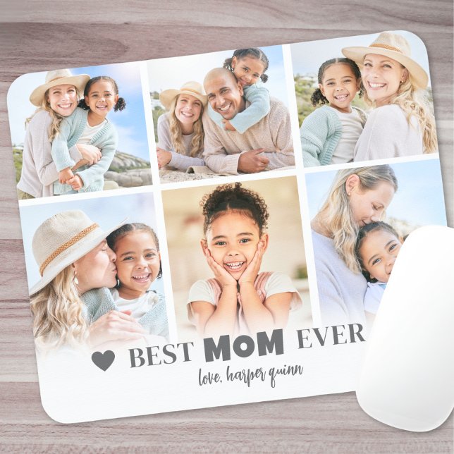 Alfombrilla De Ratón Mejor Collage de fotos de mamá (Best Mom Family Photo Collage Mouse Pad)