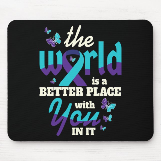 Alfombrilla De Ratón Mejor con su conciencia sobre el suicidio Salud me (Frente)