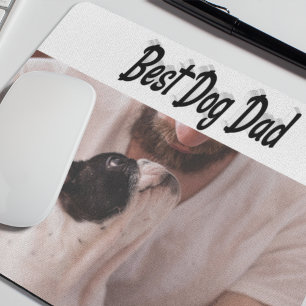 Alfombrilla De Ratón Mejor foto de papá perro texto negro