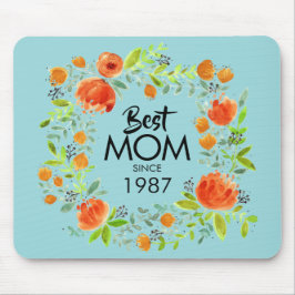 Alfombrilla De Ratón Mejor Mamá Desde Acuarela Floral Mousepad