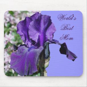 Alfombrilla De Ratón Mejor Mamá Morado Iris Flor Mousepad