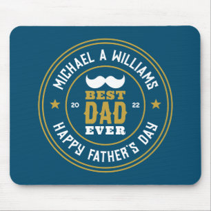 Alfombrilla De Ratón Mejor Papá Día del Padre en la Insignia Retro Vint