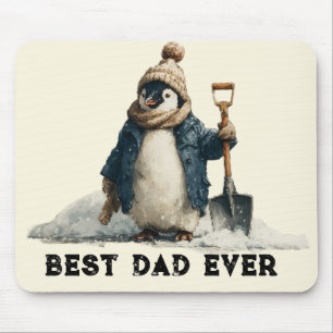 Alfombrilla De Ratón Mejor Papá Diseño de Pingüino de Invierno