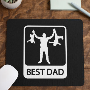 Alfombrilla De Ratón Mejor papá - Graciosa silueta de padre sosteniendo