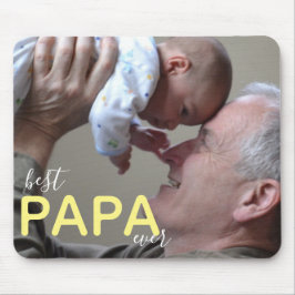 Alfombrilla De Ratón Mejor Papa nunca foto de escritura moderna abuelo 