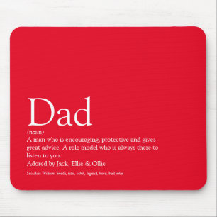 Alfombrilla De Ratón Mejor papá padre definición divertido rojo