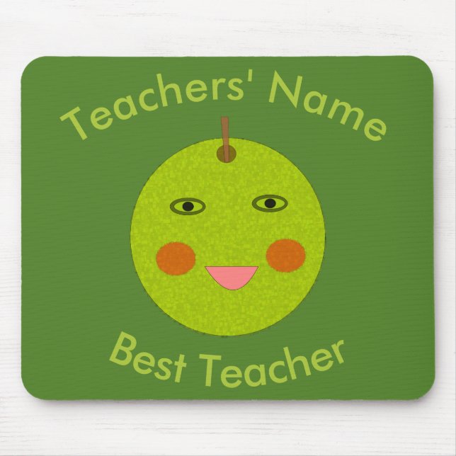 Alfombrilla De Ratón Mejor profesor feliz Apple Mousepad (Frente)