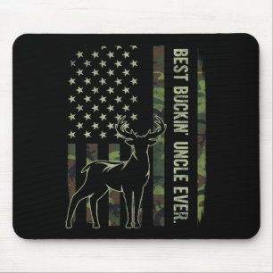 Alfombrilla De Ratón Mejor Tío Buckin Jamo Bandera Americana Deer Hu