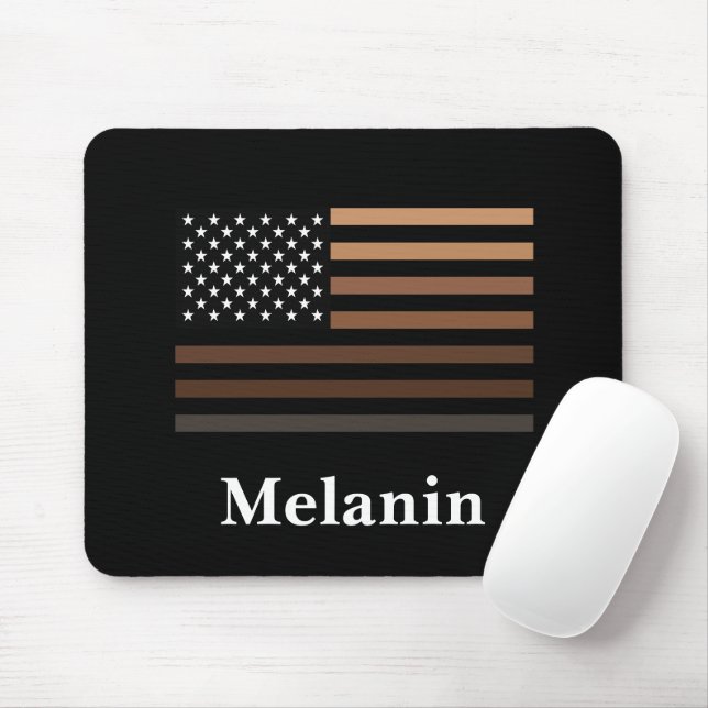 Alfombrilla De Ratón Melanin African American Bandera de Estados Unidos (Con ratón)