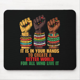 Alfombrilla De Ratón Melanin Afro Love Freedom Diseño Inspirador Koo