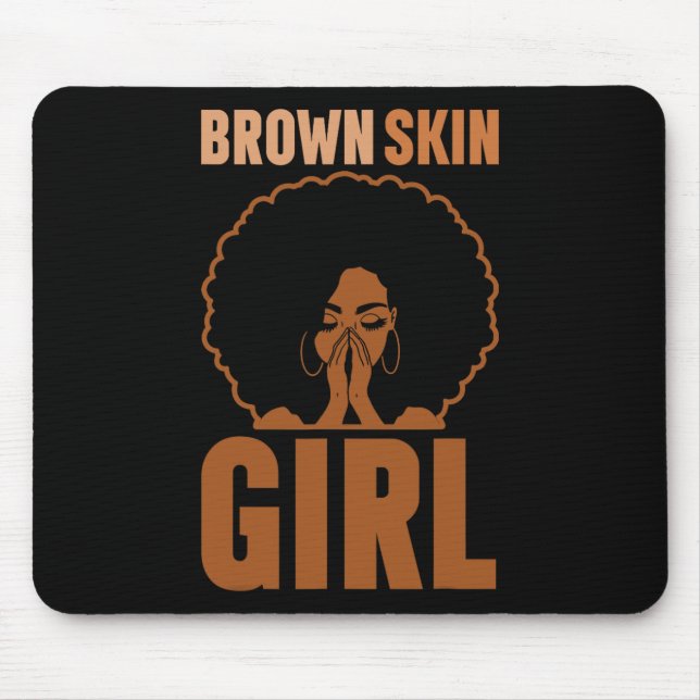 Alfombrilla De Ratón Melanin Chica de la piel marrón Historia negra de  (Frente)