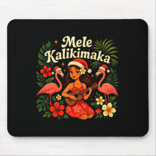 Alfombrilla De Ratón Mele Kalikimaka Hawaiano Chica Hula Navidad Troca