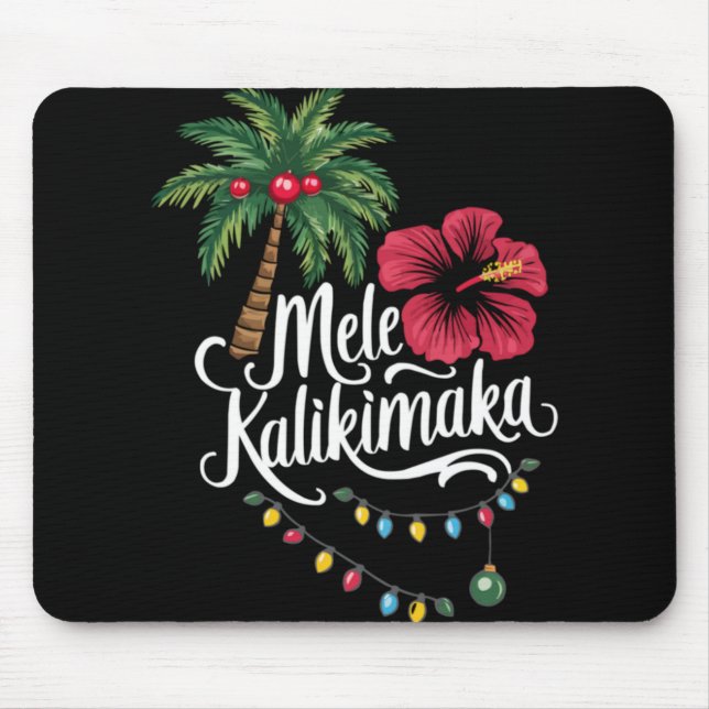 Alfombrilla De Ratón Mele Kalikimaka Hawaii Santa Hawaiian Merry Christ (Frente)
