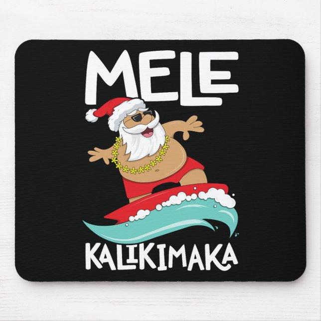 Alfombrilla De Ratón Mele Kalikimaka Navidades Hawaii Surfing (Frente)