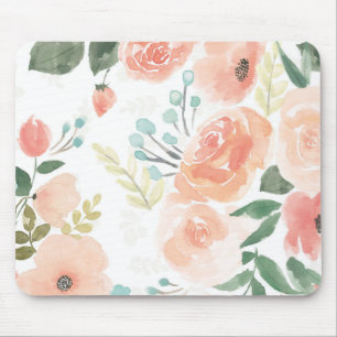 Alfombrilla De Ratón Melocotón en colores pastel floreciente del place