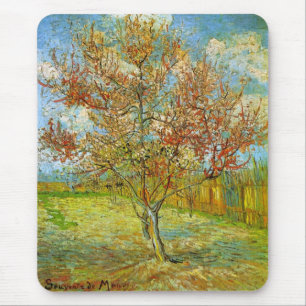 Alfombrilla De Ratón Melocotonero en flor por Vincent van Gogh
