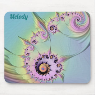 Alfombrilla De Ratón ~ MELODY ~ Diseño fractal 3D Pastel personalizado 