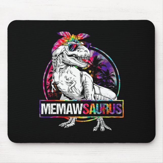 Alfombrilla De Ratón Memawsaurus Dinosaur Memaw Saurus Familia Combinac (Frente)