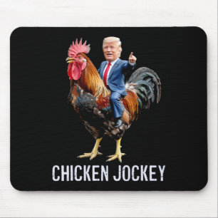 Alfombrilla De Ratón Meme 1 divertido de Jockey sobre pollo Trump